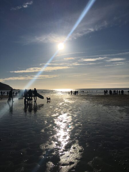 winter sun on a. devon beach whilst Mary Berry Christmas Game Casserolecooks