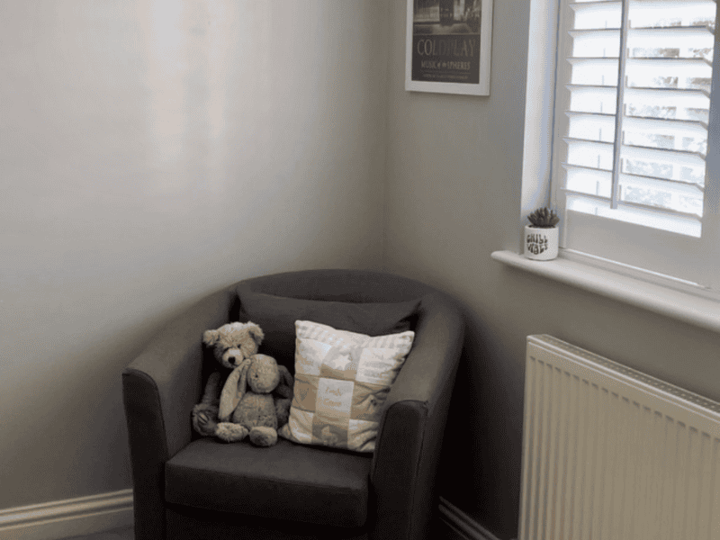 Before bedroom makeover showing tired bedroom ready for transformation